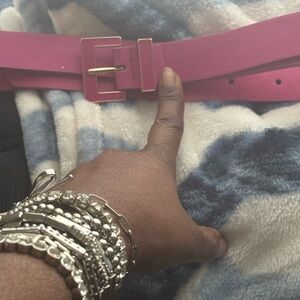 Eloquii Fuchsia Belt with Gold Buckle